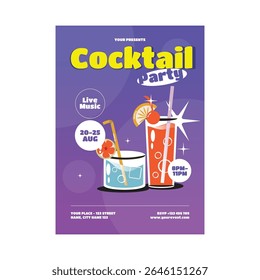 Cocktail party flyer poster template design