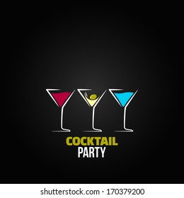 cocktail party glass design menu background