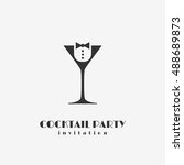 Cocktail party logo template design. Vector illustration.