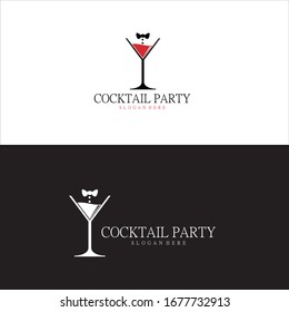 Cocktail Party Logo in Vector