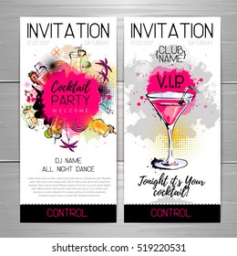 Cocktail party poster. Invitation design. 