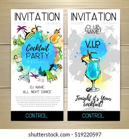 Cocktail party poster. Invitation design.