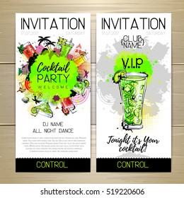 Cocktail party poster. Invitation design.