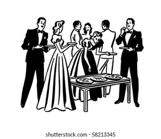 Cocktail Party - Retro Clip Art