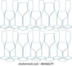 Cocktail Party Vector.Bar Menu Ilustration.Suitable for Poster.Suitable for Poster.Invitation Card with Glasses.Alcoholic Bottles Background.Wine List Design.