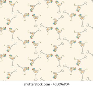 cocktail pattern 1. vector illustration