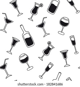 Cocktail pattern black and white