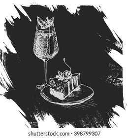 Cocktail and pie