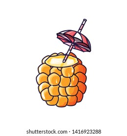cocktail of pineapple fruit isolated icon