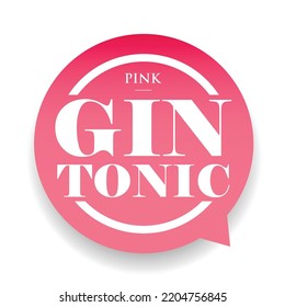 Cocktail Pink Gin Tonic vintage sign