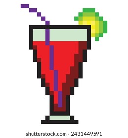 Cocktail in pixel art style