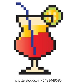 Cocktail in pixel art style