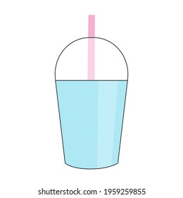 Cocktail plastic glass icon. Cartoon of cocktail plastic glass vector icon for web design isolated on white background