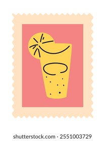 Cocktail-Briefmarkensymbol einzeln