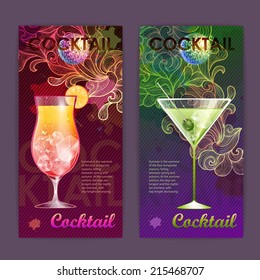 Cocktail Poster. Disco Background