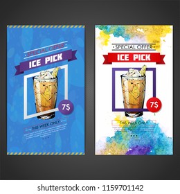 Cocktail poster. Watercolor + sketchstyle.