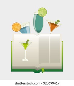 cocktail recipe book design, vector illustration eps10 graphic 