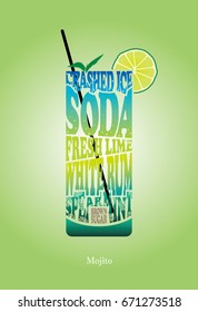 cocktail recipe,mojito,typography