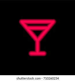Cocktail red glowing neon ui ux icon. Glowing sign logo vector