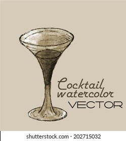Cocktail retro paint.Vector.