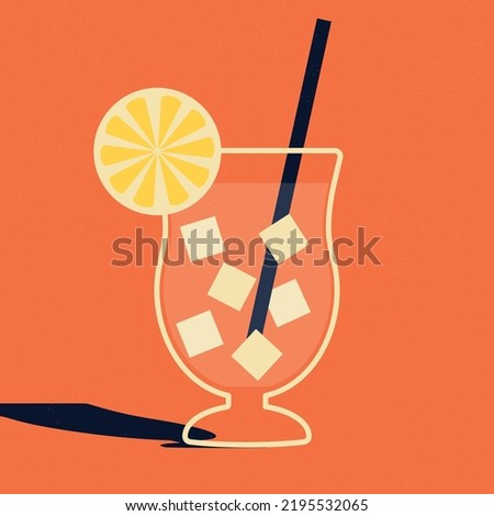 Cocktail in retro style. Isolated vector illustration