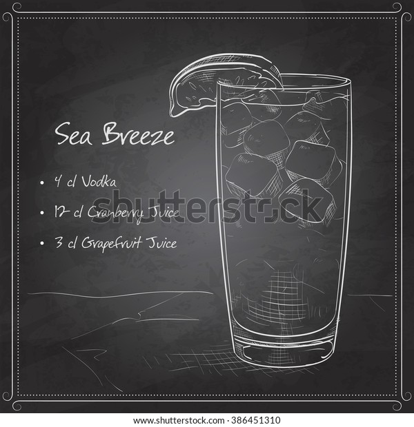 Cocktail Sea Breeze on black
board