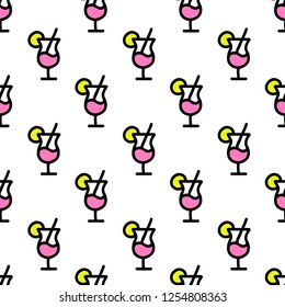 cocktail seamless doodle pattern