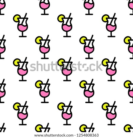 cocktail seamless doodle pattern