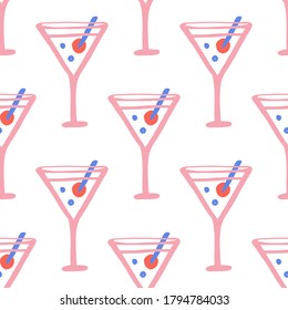 Cocktail seamless, great design for any purposes. Vintage paper background.