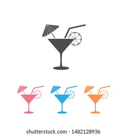 Cocktail set icon template. Vector illustration