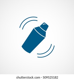 Cocktail Shaker Blue Flat Icon On White Background