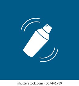Cocktail Shaker Flat Icon On Blue Background