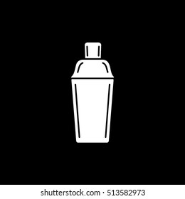 Cocktail Shaker Flat Icon On Black Background