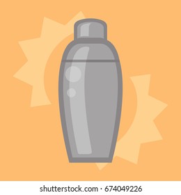 Cocktail shaker, flat style vector illustration.