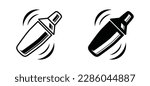 Cocktail shaker icon vector. Bartender at the bar shaking beer, wine, cocktail, martini, alcohol drink symbol. Vector illustration