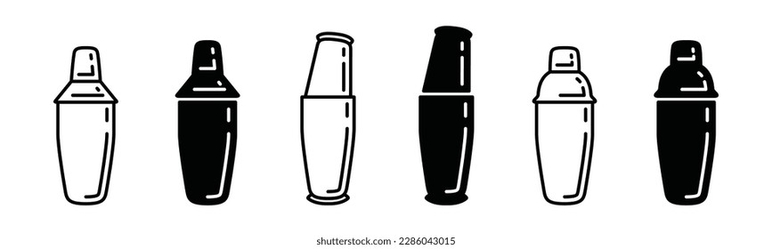 Cocktail shaker icon vector. Bartender at the bar shaking beer, wine, cocktail, martini, alcohol drink symbol. Vector illustration