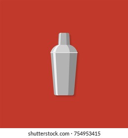 Cocktail shaker. Illustration flat design style