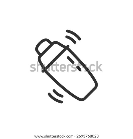 Cocktail shaker, linear icon. Bartending and mixology concept. Line with editable stroke.