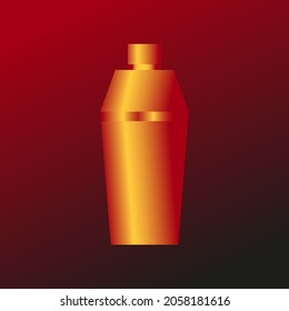 Cocktail shaker. Metal cocktail mixer on gradient background. Flat vector illustration.