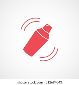 Cocktail Shaker Red Flat Icon On White Background