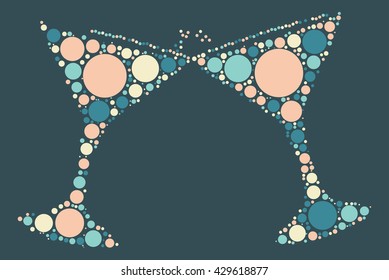 cocktail shape design by color point