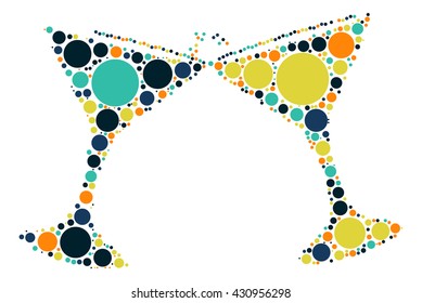cocktail shape vector design by color point