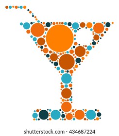 cocktail shape vector design by color point