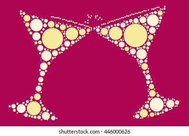 cocktail shape vector design by color point