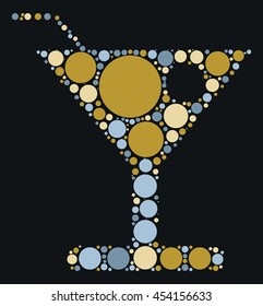 cocktail shape vector design by color point