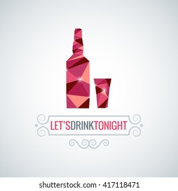 cocktail shot poly design vector background