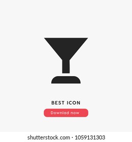 Cocktail sign icon, drink symbol vector illustration for web and mobil app isolated on grey background