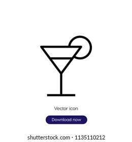 Cocktail sign icon in trendy flat style isolated on grey background, modern symbol vector illustration for web