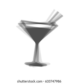 Cocktail sign illustration. Vector. Gray icon shaked at white background.