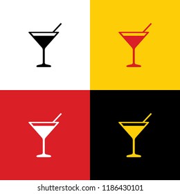 Cocktail sign illustration. Vector. Icons of german flag on corresponding colors as background.